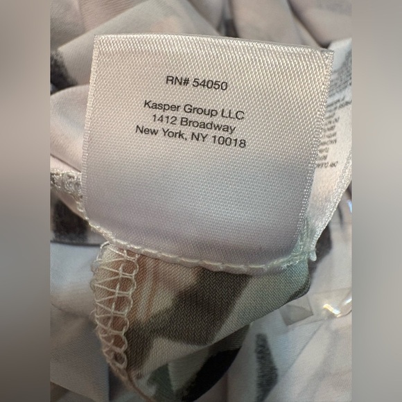 Kasper Dress Womens Large Blue Moc Wrap V-Neck Seaglass Gold Waist size XL - Picture 11 of 15